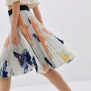 Zara asymmetrical pleated skirt size med semi sheer